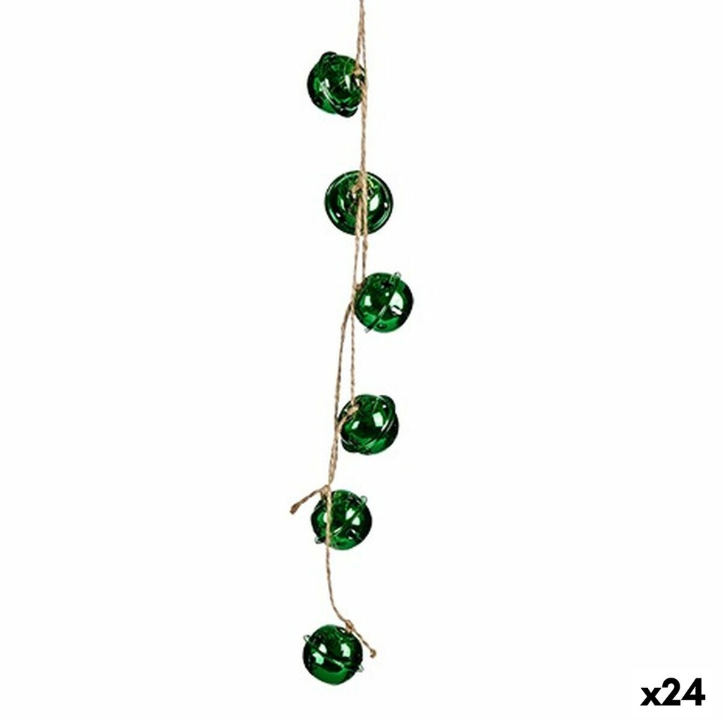 Christmas bauble Krist+ 00547-2 Green Plastic Rattle 58 x 3 x 3 cm (24 Units)