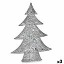 Decorative Figure Krist+ 00126 Silver Christmas Tree 12 x 59,5 x 48,5 cm Metal (3 Units)