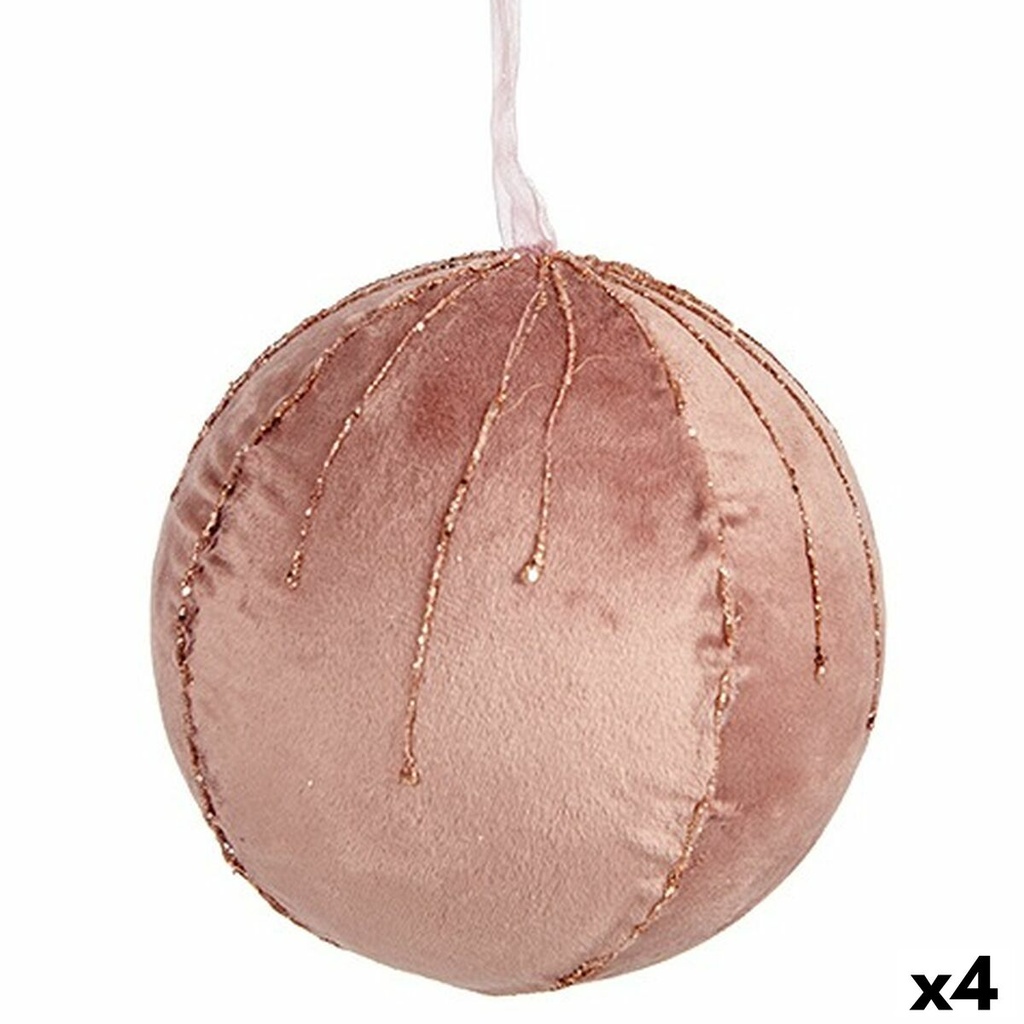 Set de Bolas de Navidad Krist+ 19A5453-PR Rosa Poliéster (4 Unidades)