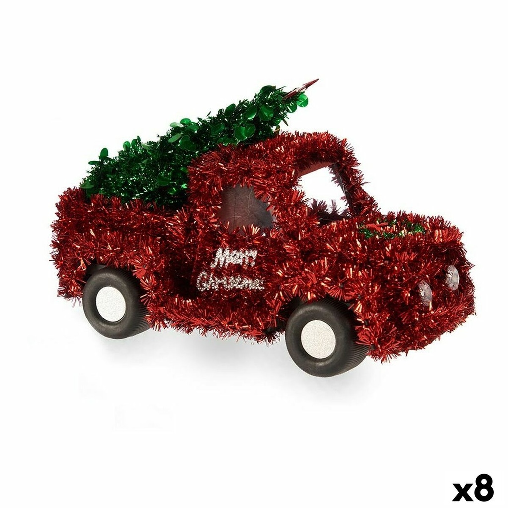 Adorno Navideño Krist+ 18CH422 Rojo Verde Camioneta 15 x 18 x 27 cm Espumillón (8 Unidades)