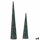 Christmas bauble Krist+ 193YYX38-MNCA-6 Blue Golden Cones 9,5 x 60 x 9,5 cm Sequins (4 Units)