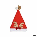 Gorro de Papá Noel Krist+ K1912233 Rojo Dorado Reno 28 x 2 x 39 cm (12 Unidades)
