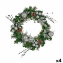 Advent wreathe Krist+ K1912698-1 Green Silver 60 x 13 x 60 cm (4 Units)