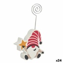 Adorno Navideño Krist+ 21XD75420 Azul Blanco Rojo Gris Multicolor Dorado Gnomo Estrella de Navidad 8,5 x 15,5 x 2 cm 8,5 x 15 x 