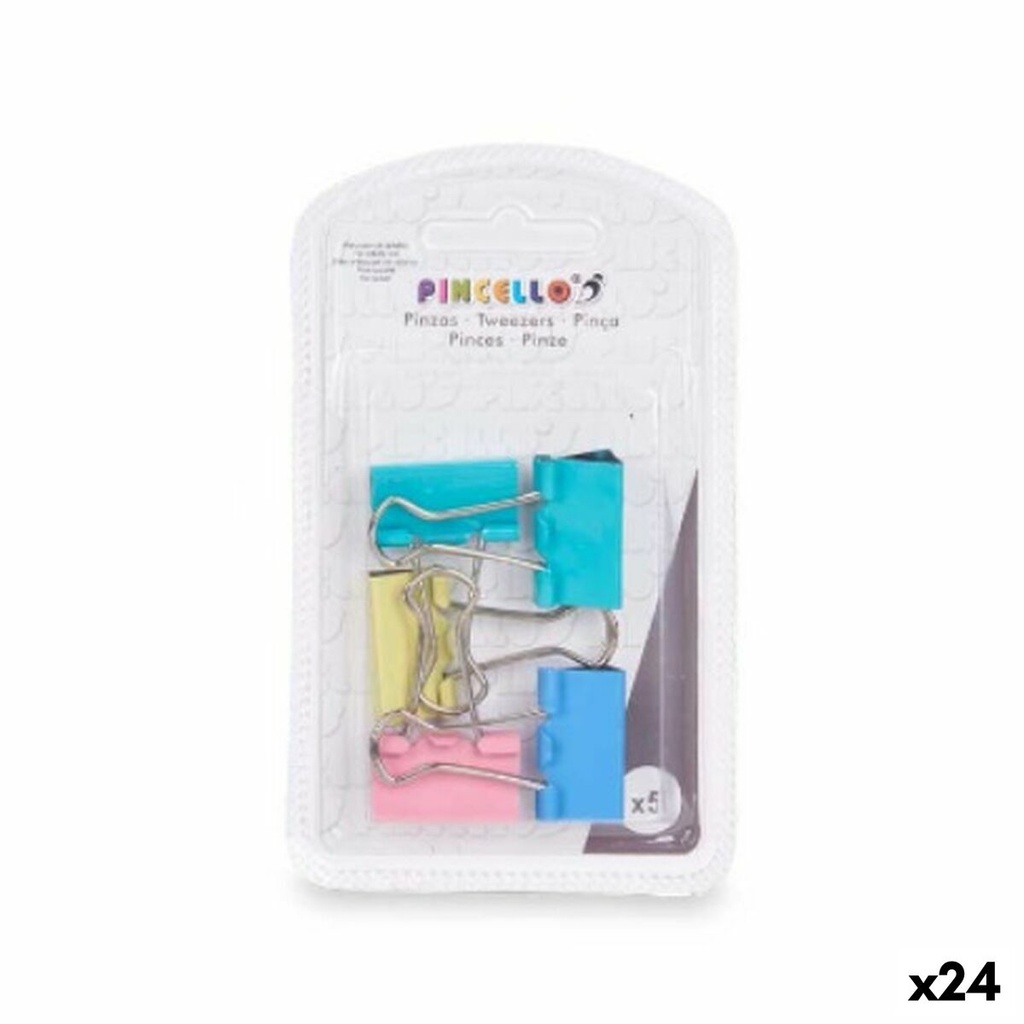 Pinzas Pincello 388 Multicolor Metal Clip Mediano (24 Unidades)