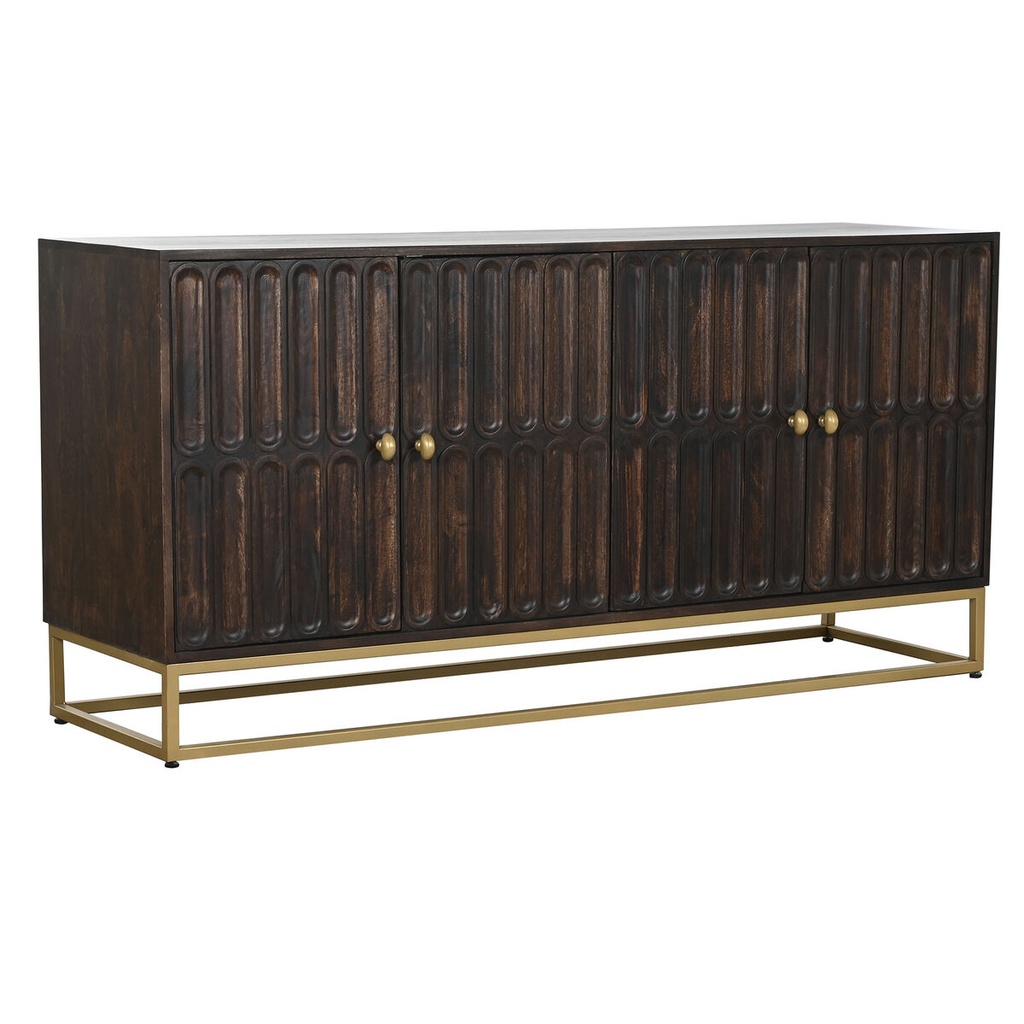 Aparador Home ESPRIT Dorado Marrón oscuro Metal Madera de mango 157,5 x 47 x 76,2 cm