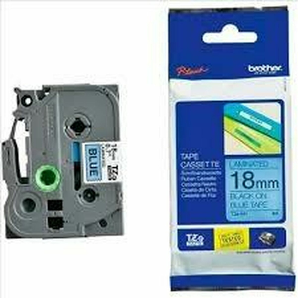 Cinta Laminada para Rotuladoras Brother TZE541 Negro 18mm