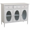 Aparador Alexandra House Living Blanco Metal Vidrio 40 x 80 x 100 cm