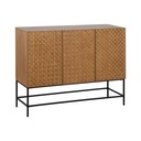 Sideboard MARIGNI Black Natural Iron MDF Wood 121,5 x 42,5 x 93,5 cm
