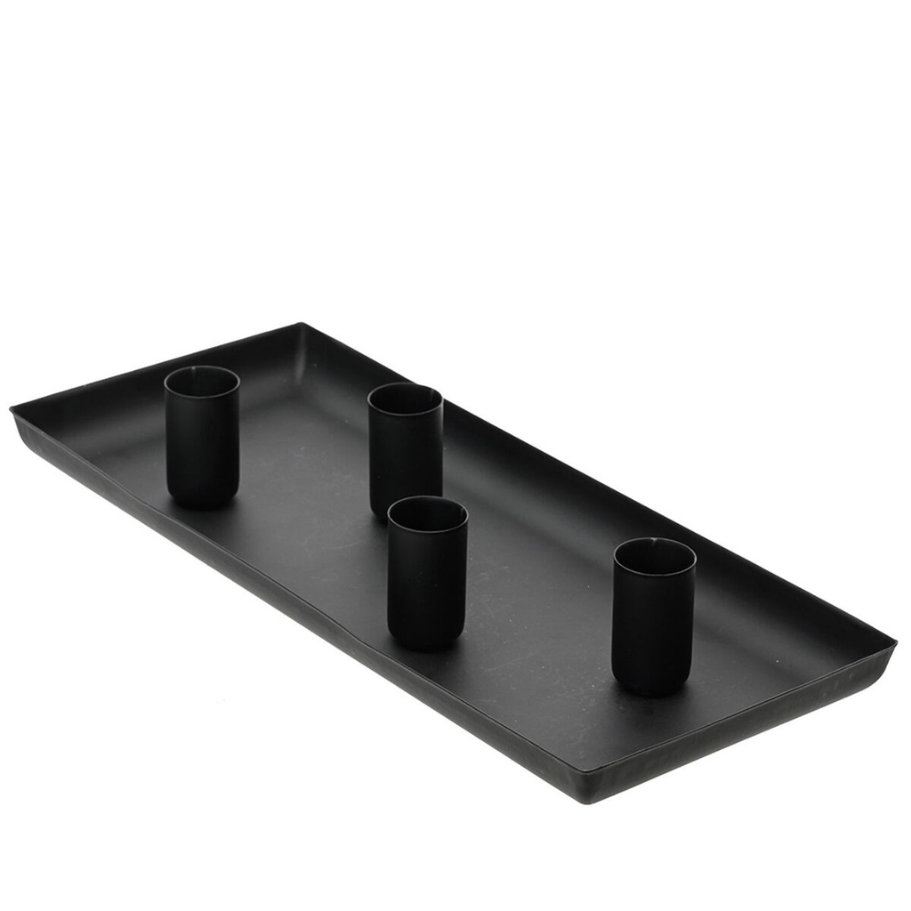 Candle Tray KSD Black Iron 29 x 12 x 2 cm