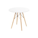 Table White Natural 80 x 80 x 74 cm