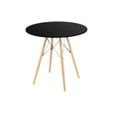 Table Black Natural 80 x 80 x 75 cm