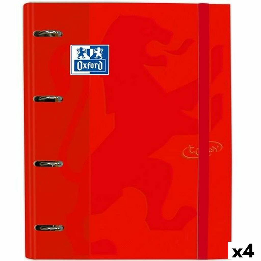 Ring binder Oxford Touch Europeanbinder Crimson A4+ (4 Units)