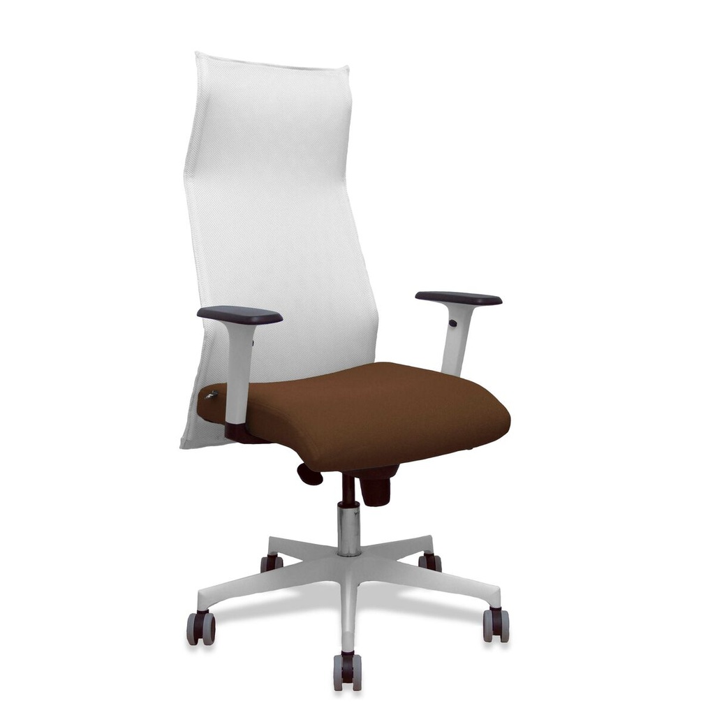 Silla de Oficina Piqueras y Crespo 54BR65G Blanco Marrón oscuro