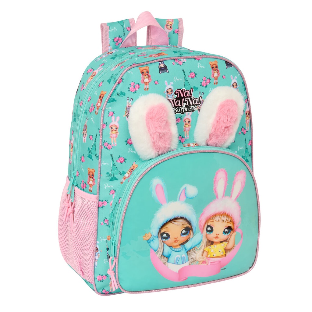 School Bag Na!Na!Na! Surprise Bunny Pink Turquoise 33 x 42 x 14 cm