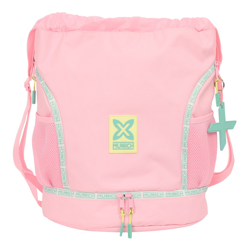 Bolsa Mochila con Cuerdas Munich Candy Rosa 35 x 40 x 1 cm