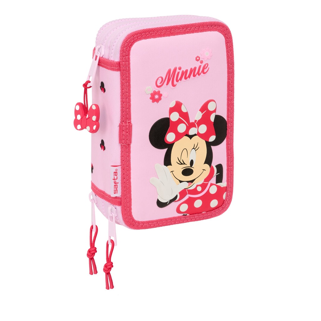 Triple Pencil Case Minnie Mouse Naive Pink 12,5 x 19,5 x 5,5 cm 37 Pieces