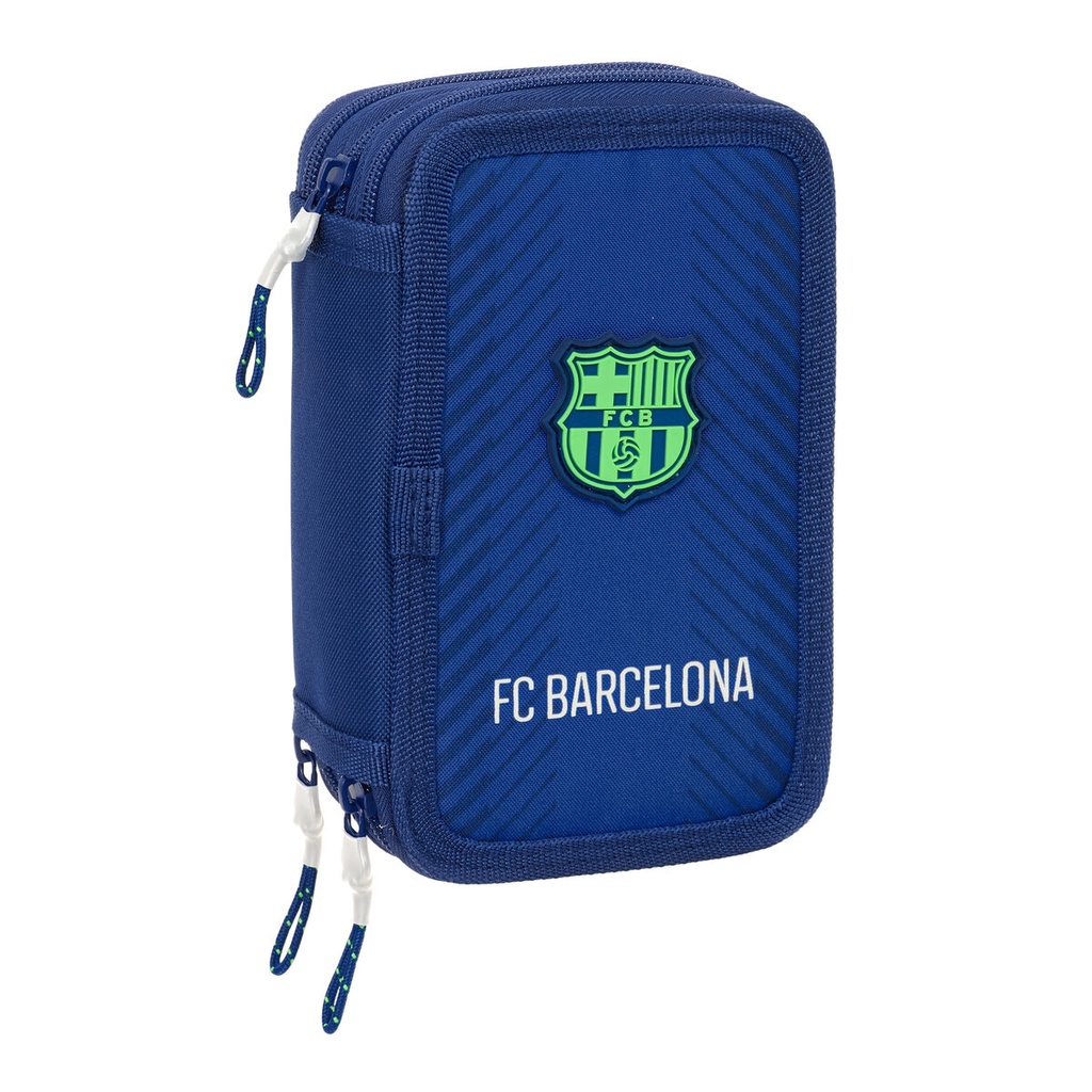 Triple Pencil Case F.C. Barcelona Navy Blue 12,5 x 19,5 x 5,5 cm 37 Pieces