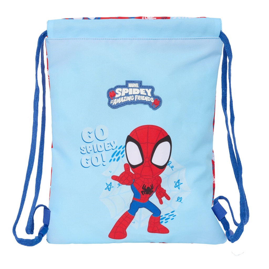 Bolsa Mochila con Cuerdas Spider-Man Rescue Azul Rojo 26 x 34 x 1 cm