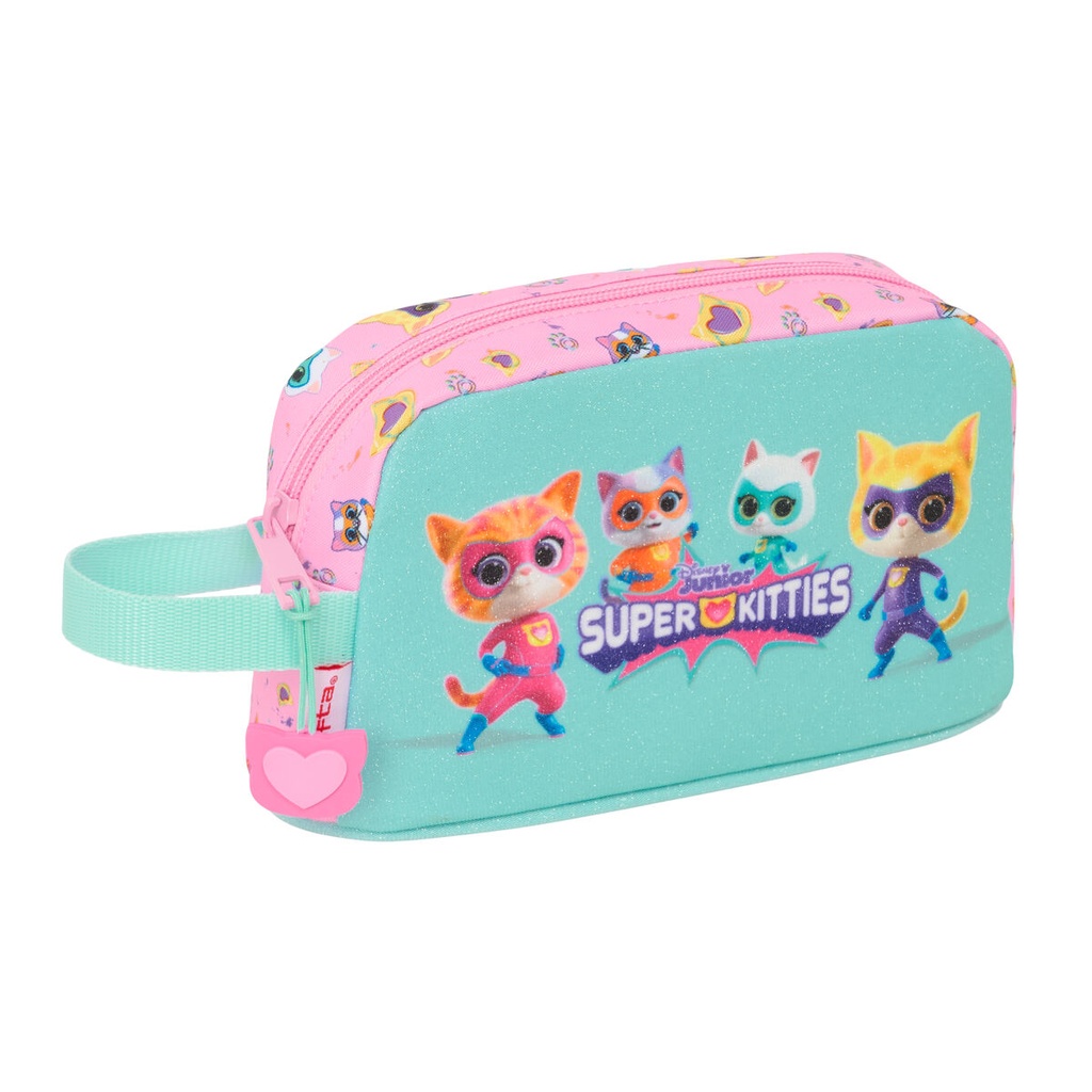 Holdall SuperKitties Pink Turquoise 21,5 x 12 x 6,5 cm