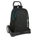 School Rucksack with Wheels Kelme Iron Black 32 x 44 x 16 cm