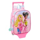 School Rucksack with Wheels Barbie Painterly Pink Sky blue 22 x 27 x 10 cm