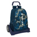 School Rucksack with Wheels Kelme Epic Navy Blue 32 x 44 x 16 cm