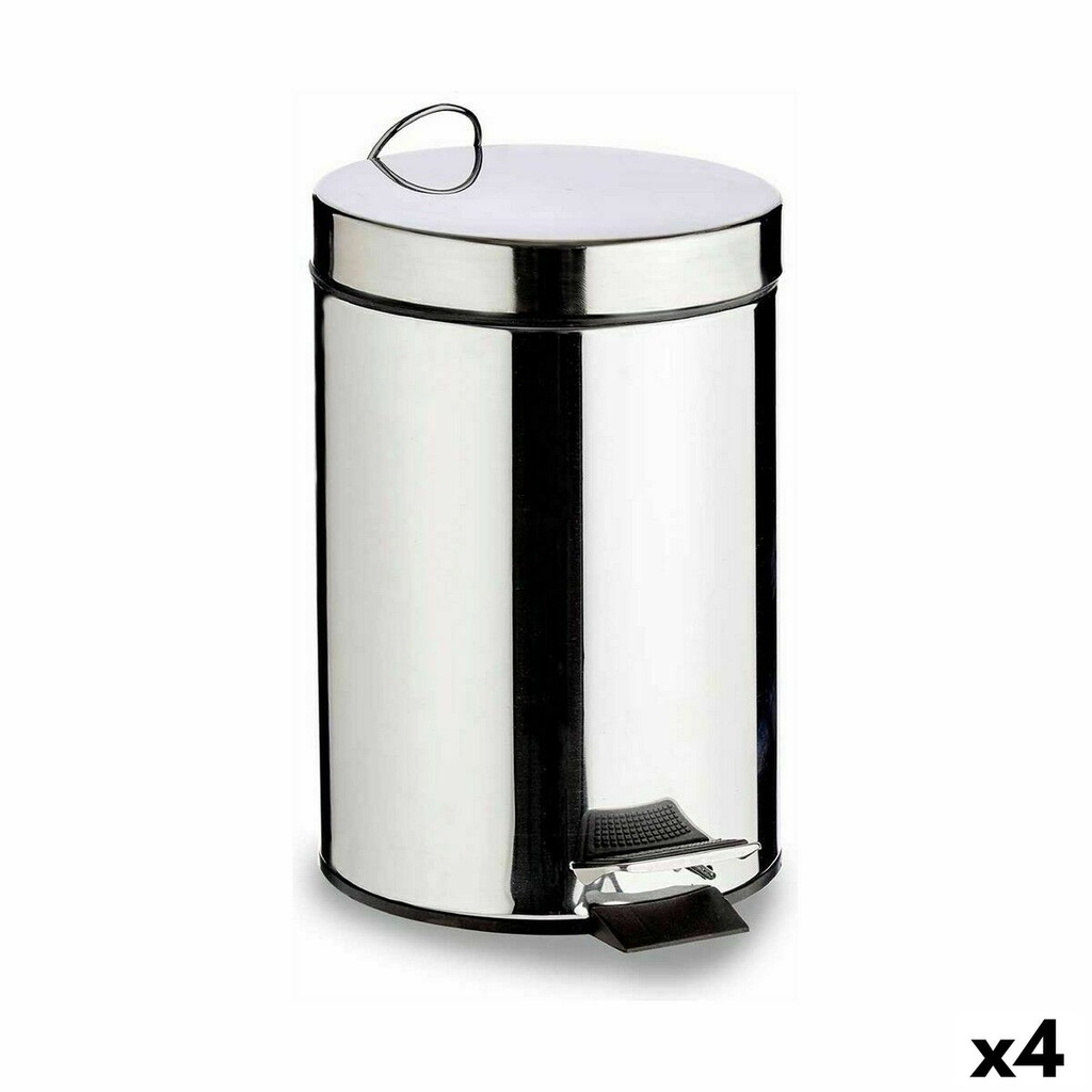 Pedal bin Berilo B0010-7L Silver Stainless steel Plastic 7 L (4 Units)