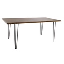 Dining Table DKD Home Decor 180 x 87 x 76 cm Black Metal Brown Acacia