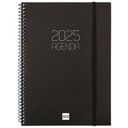 Diary Finocam OPAQUE Black A5 15,5 x 21,2 cm 2025