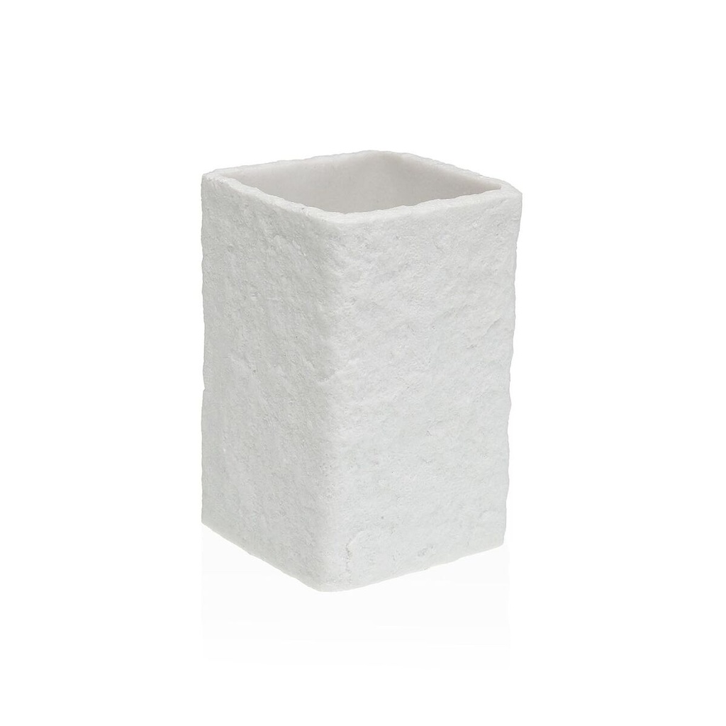 Toothbrush Holder Versa Viti White Resin 7,4 x 10,6 x 7,4 cm