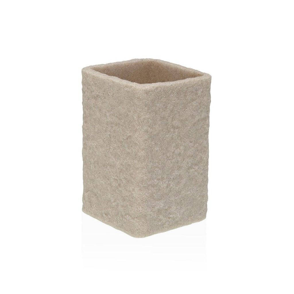 Portacepillos de Dientes Versa Viti Beige Resina 7,4 x 10,6 x 7,4 cm