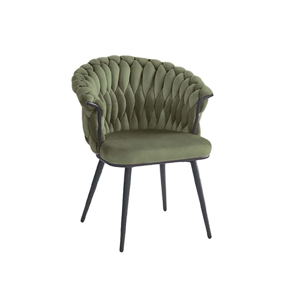 Silla DKD Home Decor Negro Verde Poliéster Terciopelo Metal 66 x 60 x 84 cm