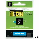 Cinta Laminada para Rotuladoras Dymo D1 43618 6 mm LabelManager™ Amarillo (5 Unidades)