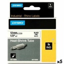 Cinta Laminada para Rotuladoras Rhino Dymo ID1-12 Blanco Negro 12 x 1,5 mm (5 Unidades)