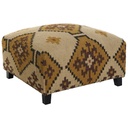 Reposapiés Home ESPRIT Beige Mostaza 80 x 80 x 44 cm