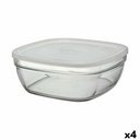 Fiambrera Cuadrada con Tapa Duralex FreshBox 3 L 23 x 23 x 9 cm (4 Unidades)  