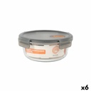 Fiambrera Hermética MasterChef Gris Transparente Redonda 970 ml (6 Unidades)