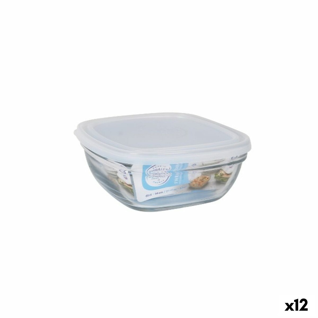 Fiambrera Duralex Blanco Transparente 610 ml (12 Unidades)