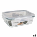 Fiambrera Hermética Santa Clara Transparente Rectangular 1L (6 Unidades)