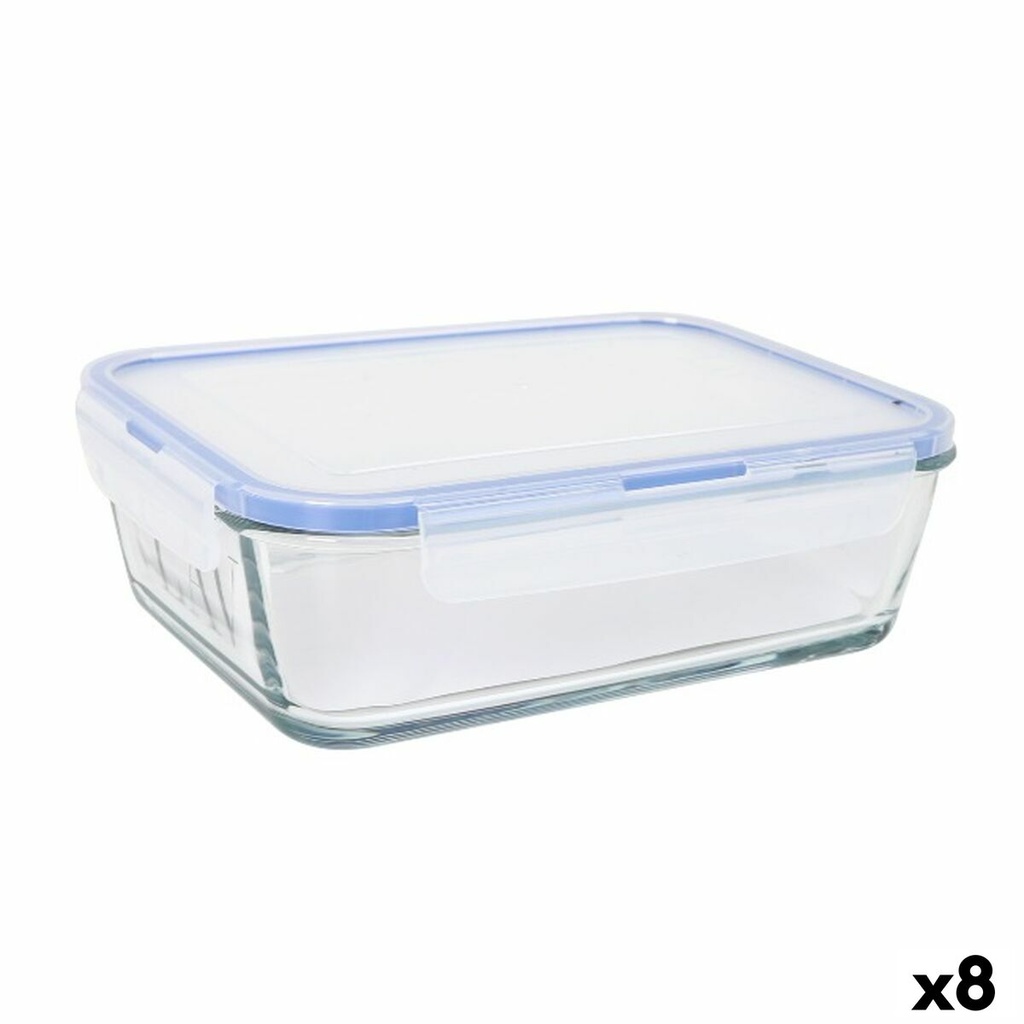 Fiambrera Hermética LAV Gris Transparente 1,9 L (8 Unidades)