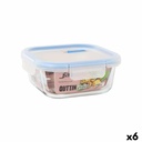 Fiambrera Hermética Quttin Boho Transparente 750 ml (6 Unidades)