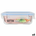 Fiambrera Hermética Quttin Boho Transparente Rectangular 1 L (6 Unidades)