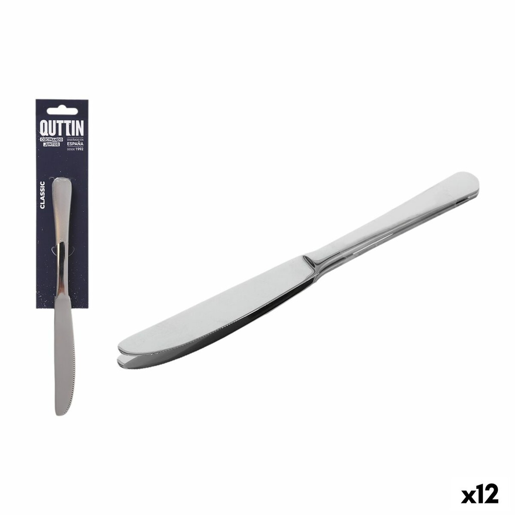 Knife Set Quttin Classic Silver Stainless steel 21,6 x 1,8 cm 2 Pieces (12 Units)