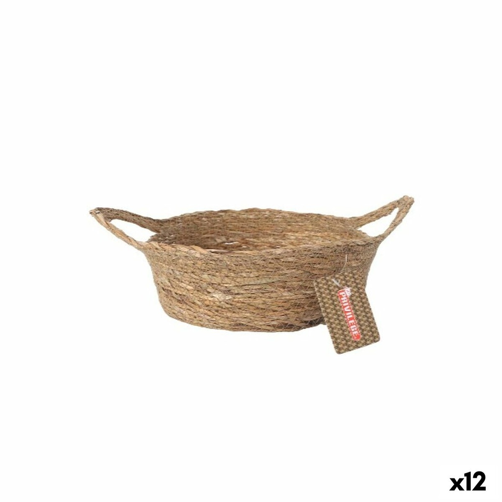 Multi-purpose basket Privilege   Brown wicker ø 22 x 8 cm (12 Units)