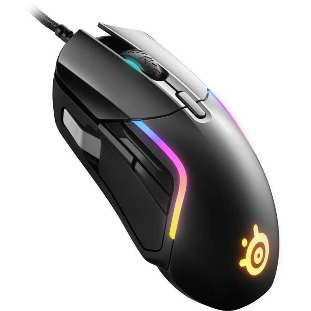 Ratón SteelSeries Rival 5 Negro Gaming Con cable Luces LED