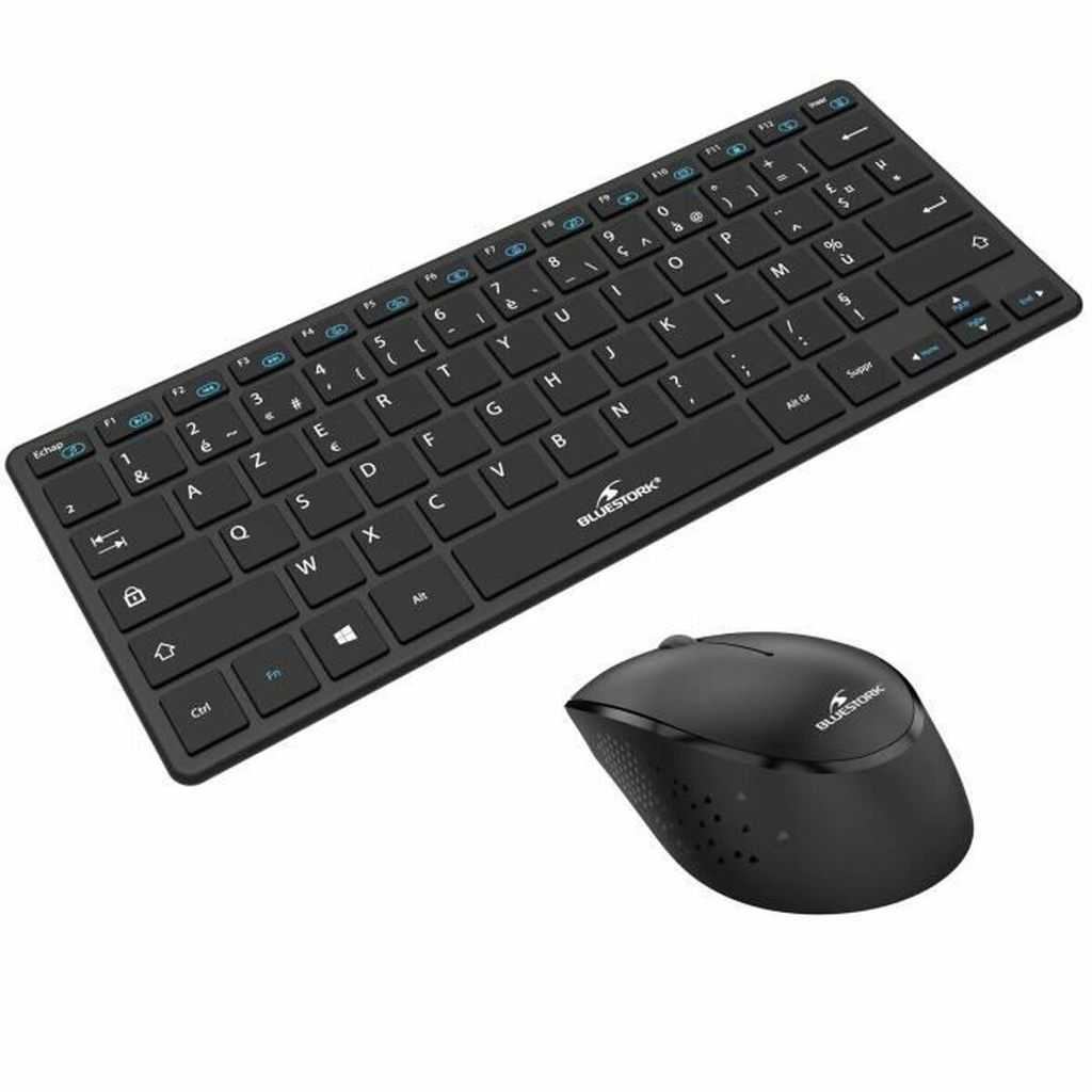 Teclado y Ratón Bluestork Sans fil Ultra compact Negro