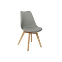 Silla DKD Home Decor Marrón Gris Natural Espuma Polipropileno Madera de haya Poliuretano 48 x 55 x 83 cm