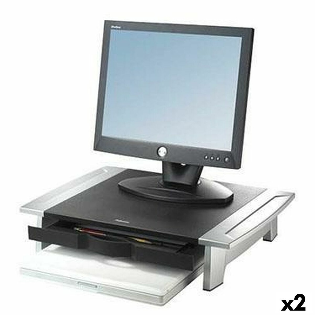 Elevador Fellowes Office Suites Monitor Plateado Negro 2 Unidades