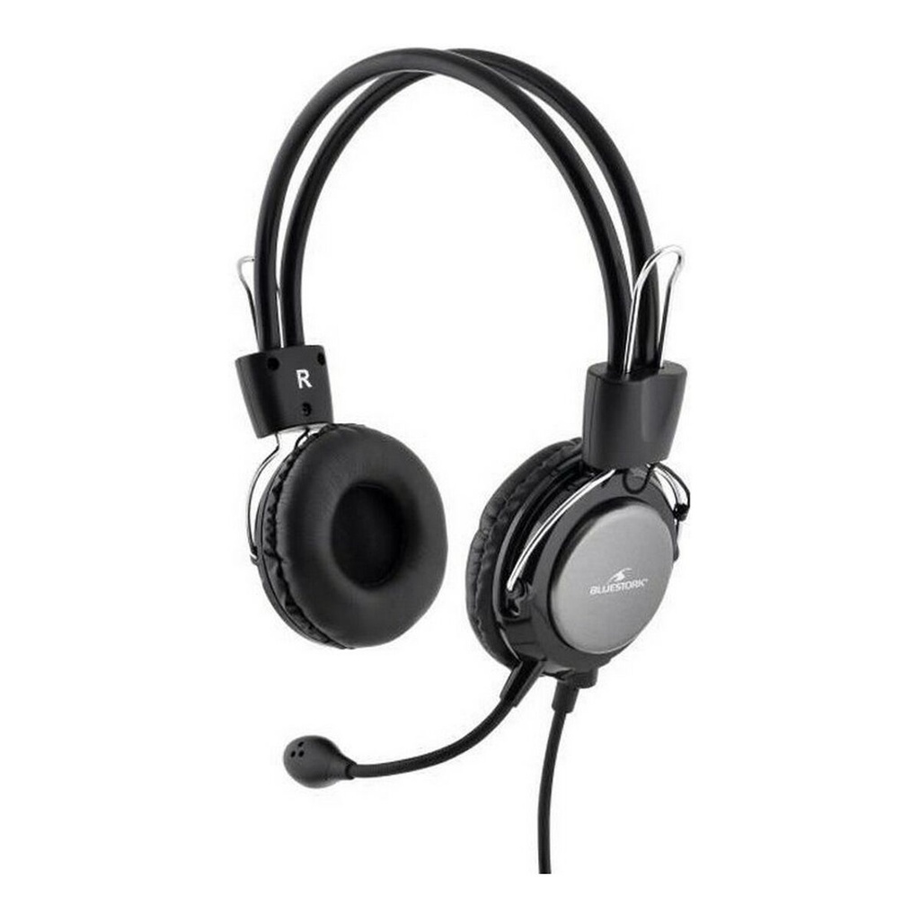Auriculares con Micrófono Bluestork MC-201 Negro/Plateado